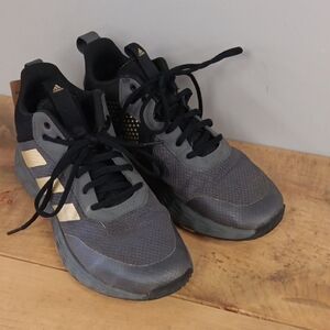 Adidas Men's Gray and Gold Sneakers